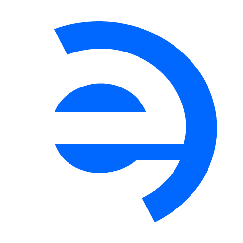 Plavi logotip e-akademija portala u obliku slova e